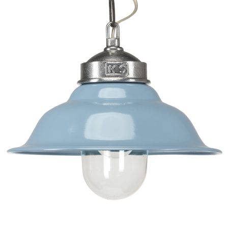 Hanglamp aan ketting Porto Fino aluminium met blauw deksel