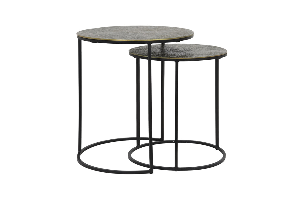 Light & Living Bijzettafel 'Rengo' Set van 2 stuks, kleur Antiek Brons