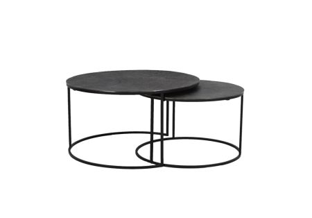 Light & Living Salontafel 'Rengo' Set van 2 stuks, kleur Zwart Nikkel