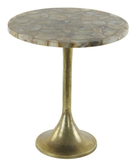 Light & Living Bijzettafel 'Rickerd' Ø48cm, kleur Geel Agaat