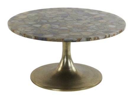 Light & Living Salontafel 'Rickerd' Ø76cm, kleur Geel Agaat