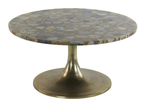 Light & Living Salontafel 'Rickerd' Ø76cm, kleur Geel Agaat