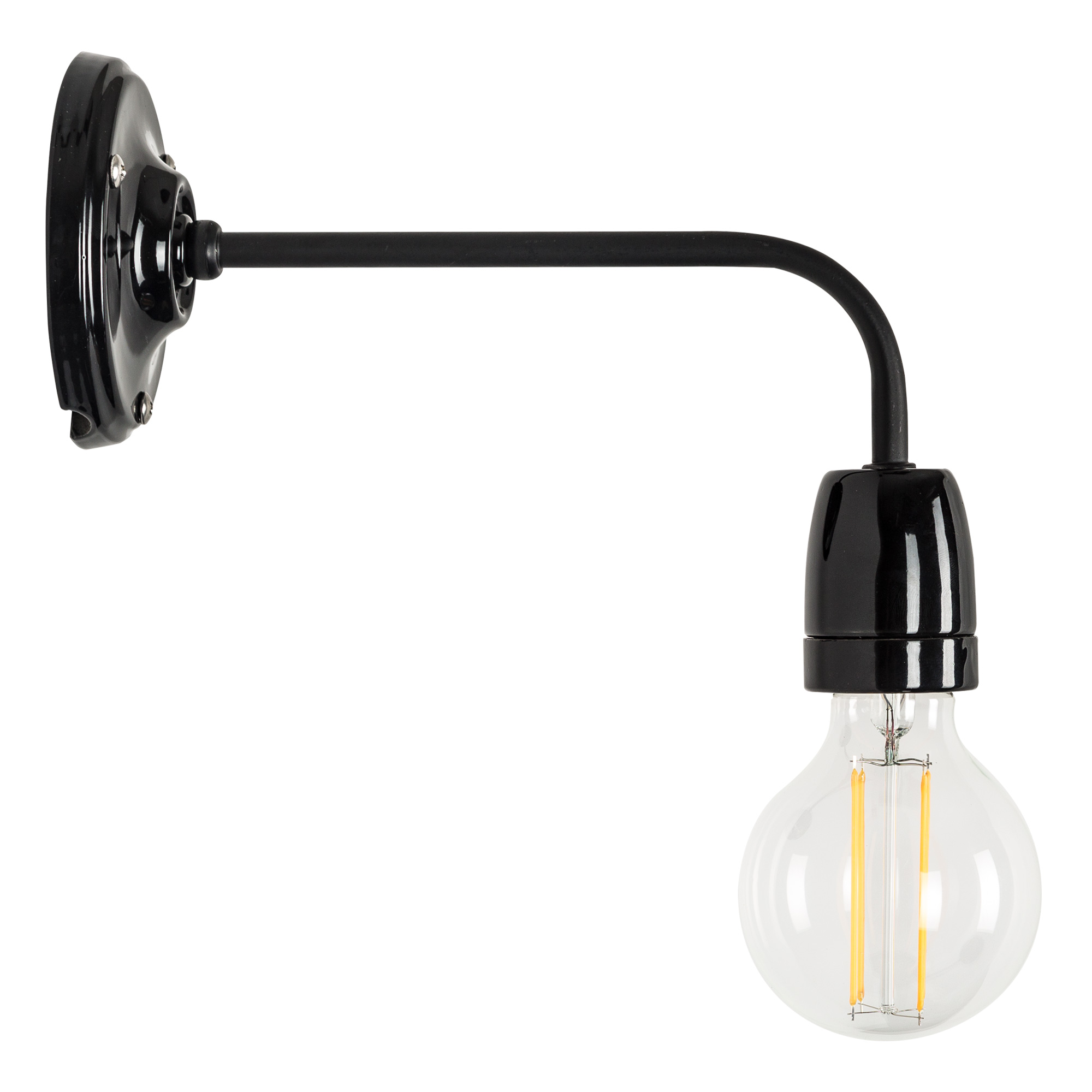 Wandlamp Nathalie zwart Karemiek E27 fitting muurlamp
