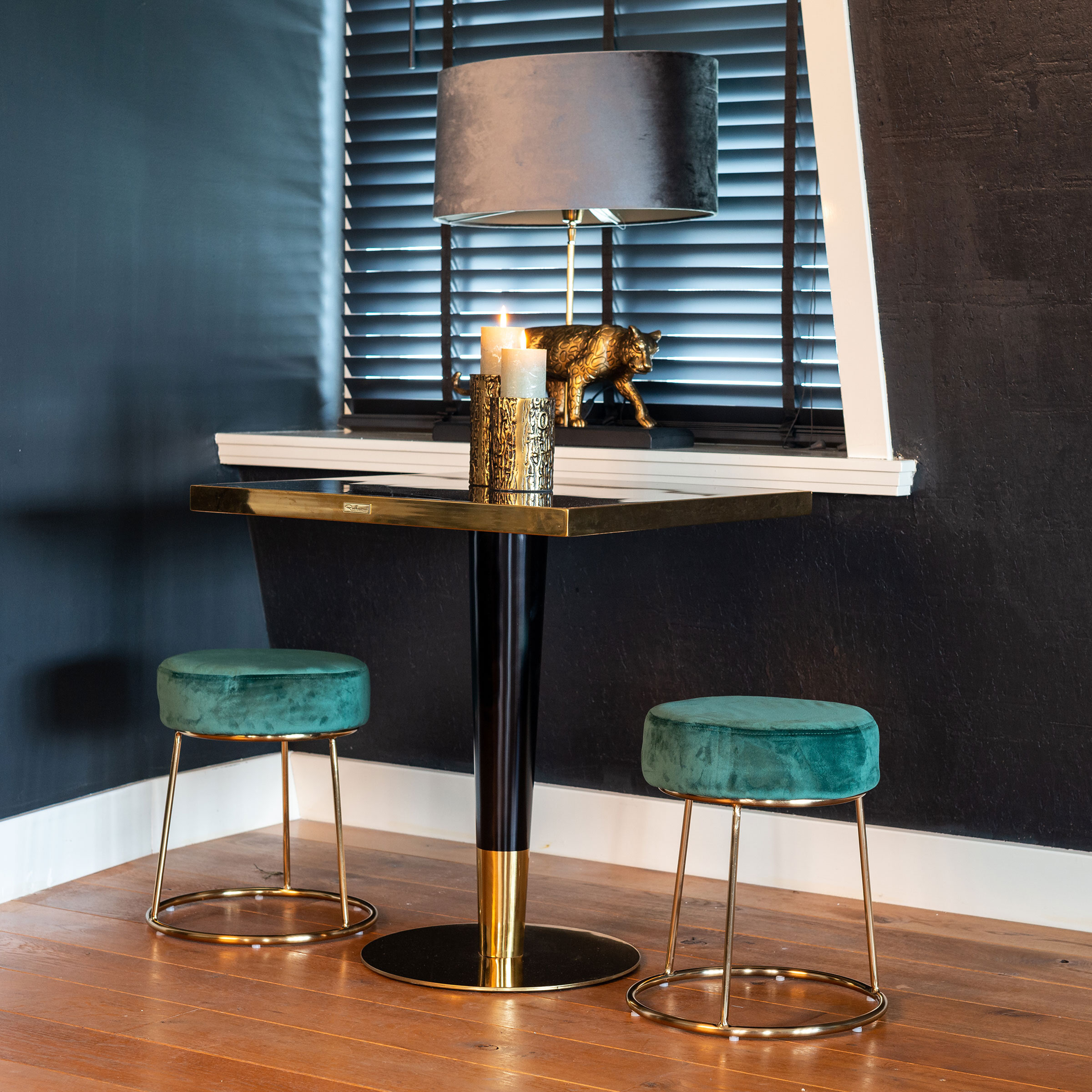 Richmond Vierkante Bistrotafel 'Can Roca' Faux Marmer, 70 x 70cm