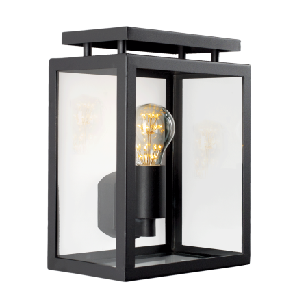 De Vecht Muurlamp Plat Zwart met LED