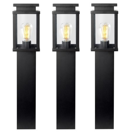 3x Jersey Tuinlamp Zwart 60cm met LED