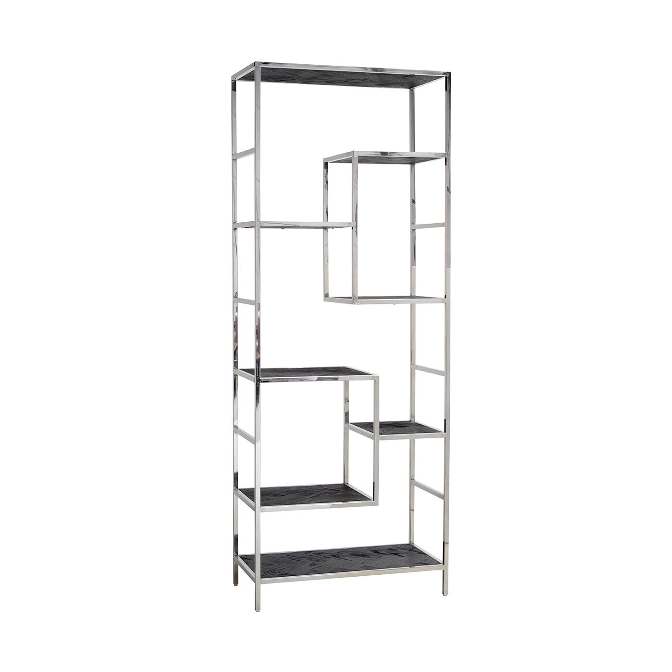 Richmond Wandkast 'Blackbone' Eikenhout en Staal, kleur Zwart / Zilver