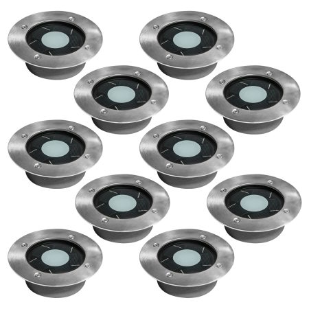 Set 10 stuks Puck grondspot solar LED
