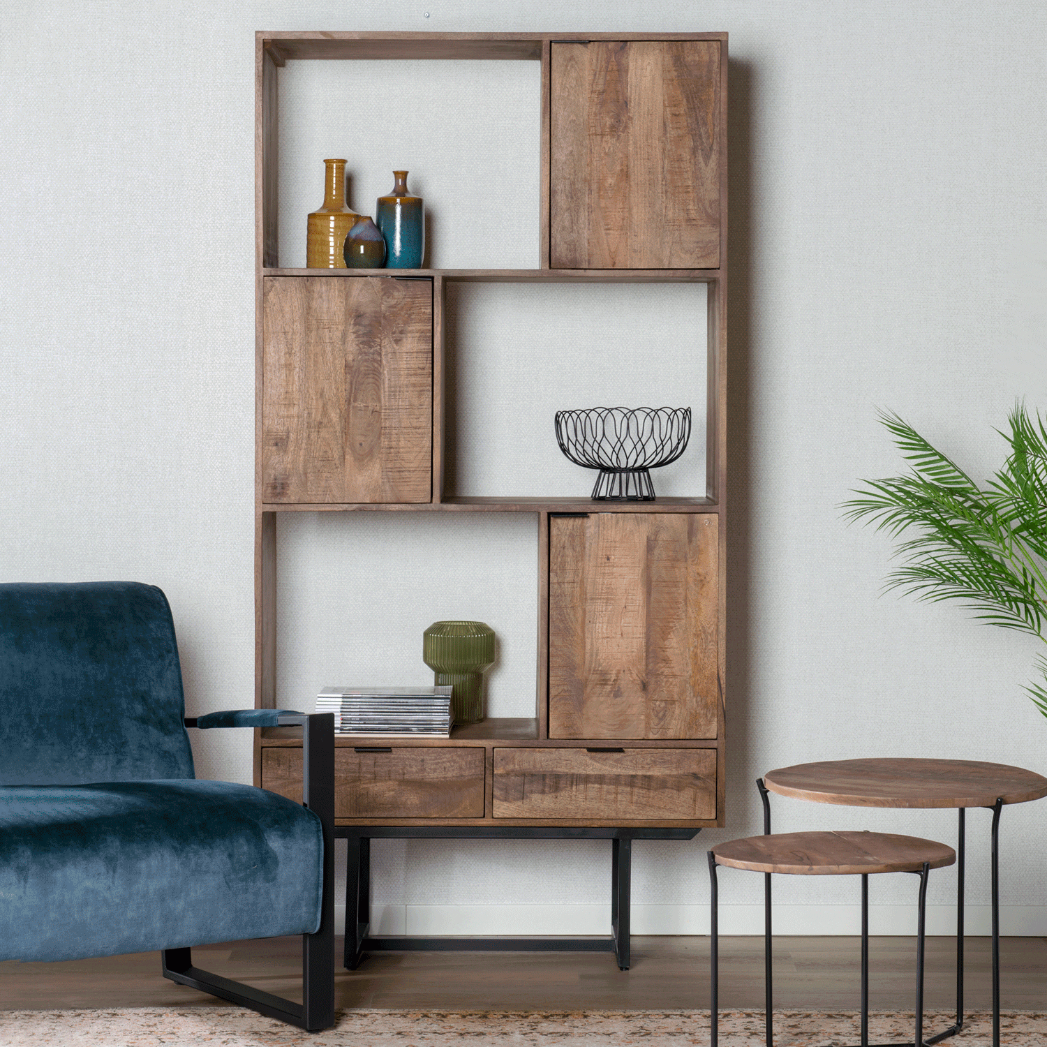 Livingfurn Wandkast 'Valdez' kleur Naturel, 200 x 100cm