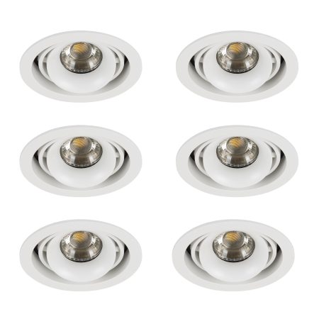Inbouwspot Bjorn 1 Rond wit set 6 stuks
