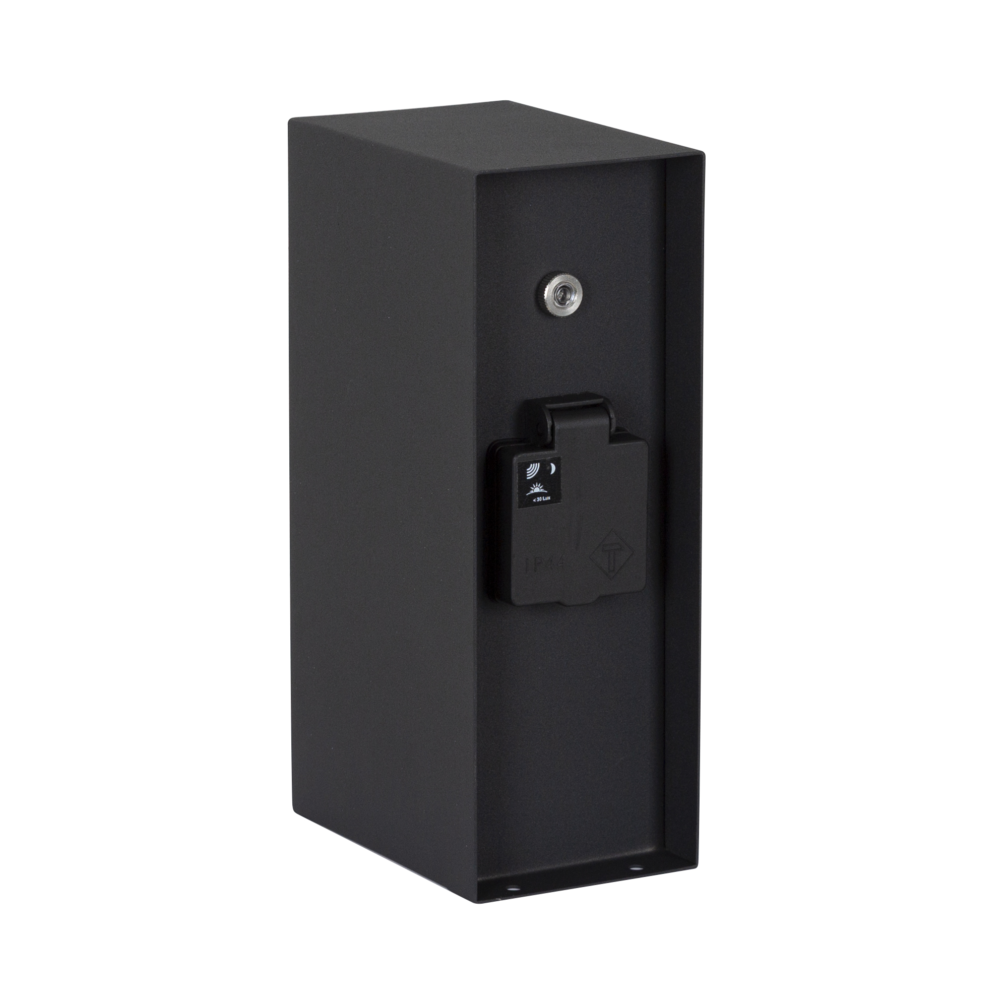 Buitenstopcontact Charge Zwart tuinstopcontact met schemersensor