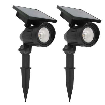 Set 2 stuks LED Solar tuinspot zwart