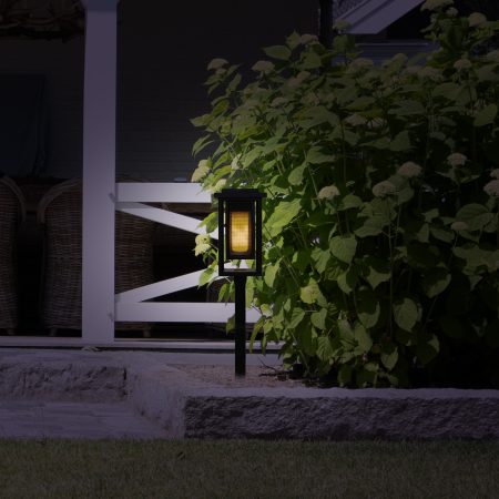 Set van 2 LED Solar Fakkel Tuinlamp Zwart