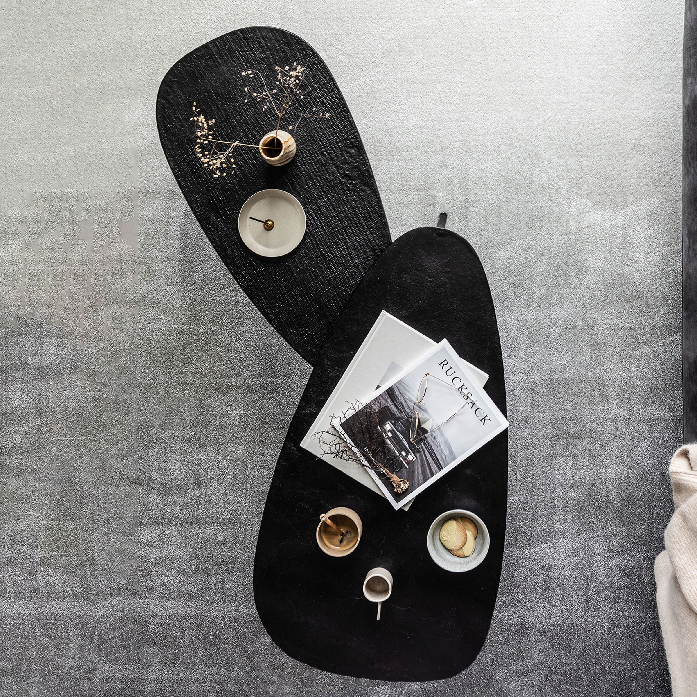 BePureHome Bijzettafel 'Triangle' Set van 2 stuks, kleur zwart