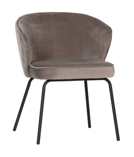 BePureHome Eetkamerstoel 'Admit' Velvet, kleur khaki
