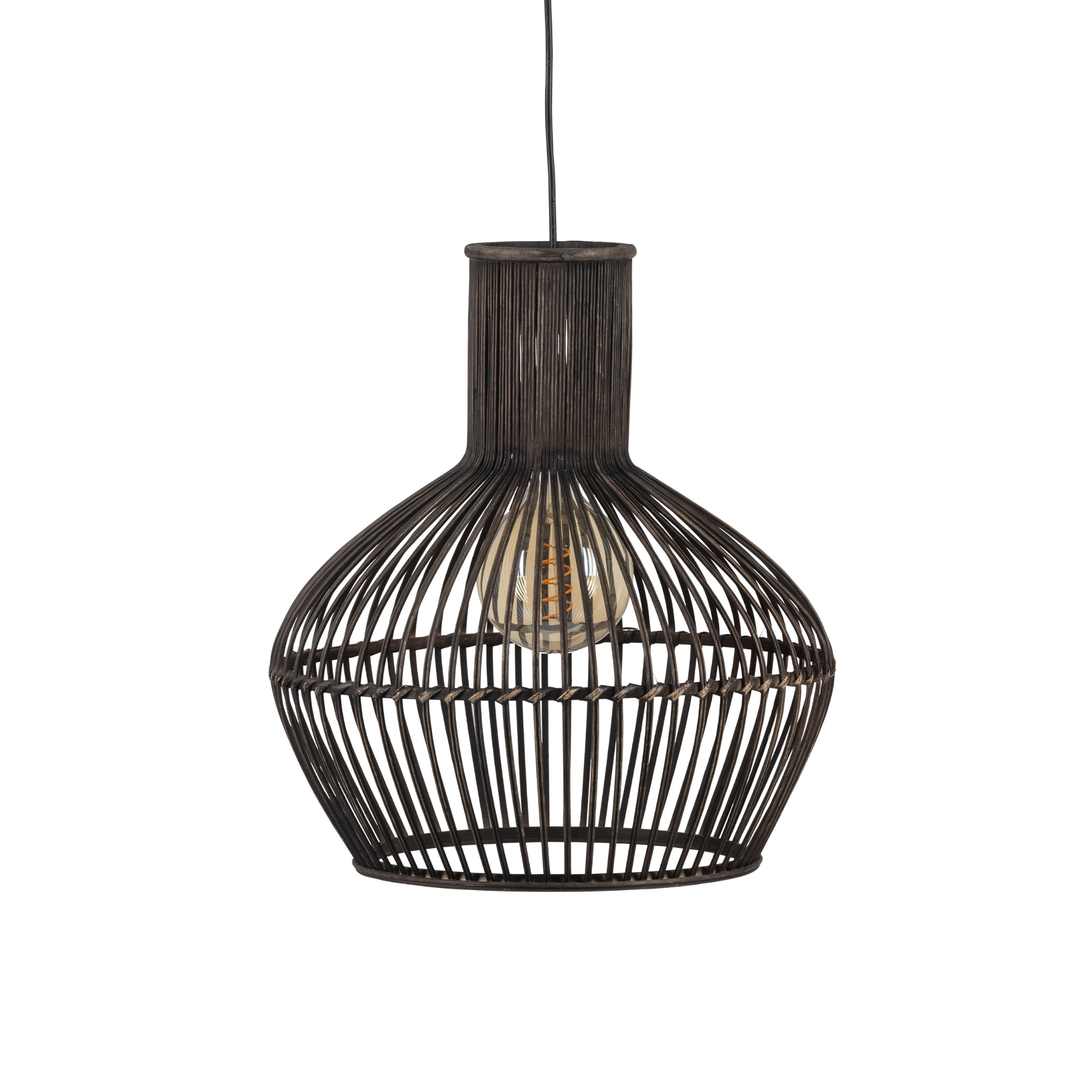 Asia Hanglamp Bamboe Zwart