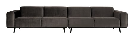 BePureHome Bank 'Statement' 4-zits xxl, Velvet, kleur Taupe