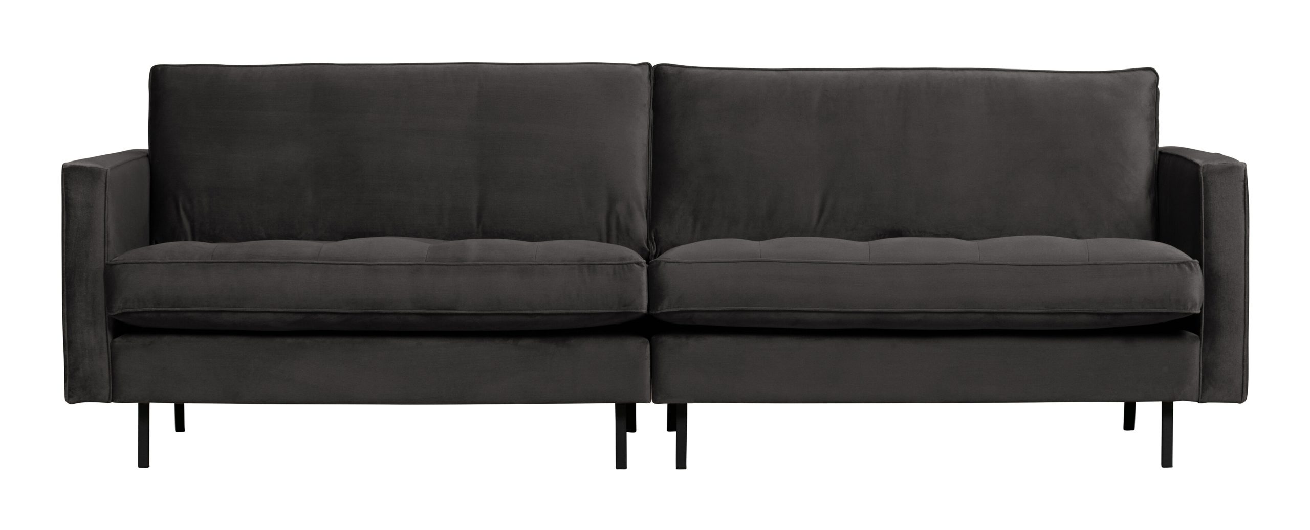 BePureHome Bank 'Rodeo' 3-zits, Velvet, kleur Antraciet