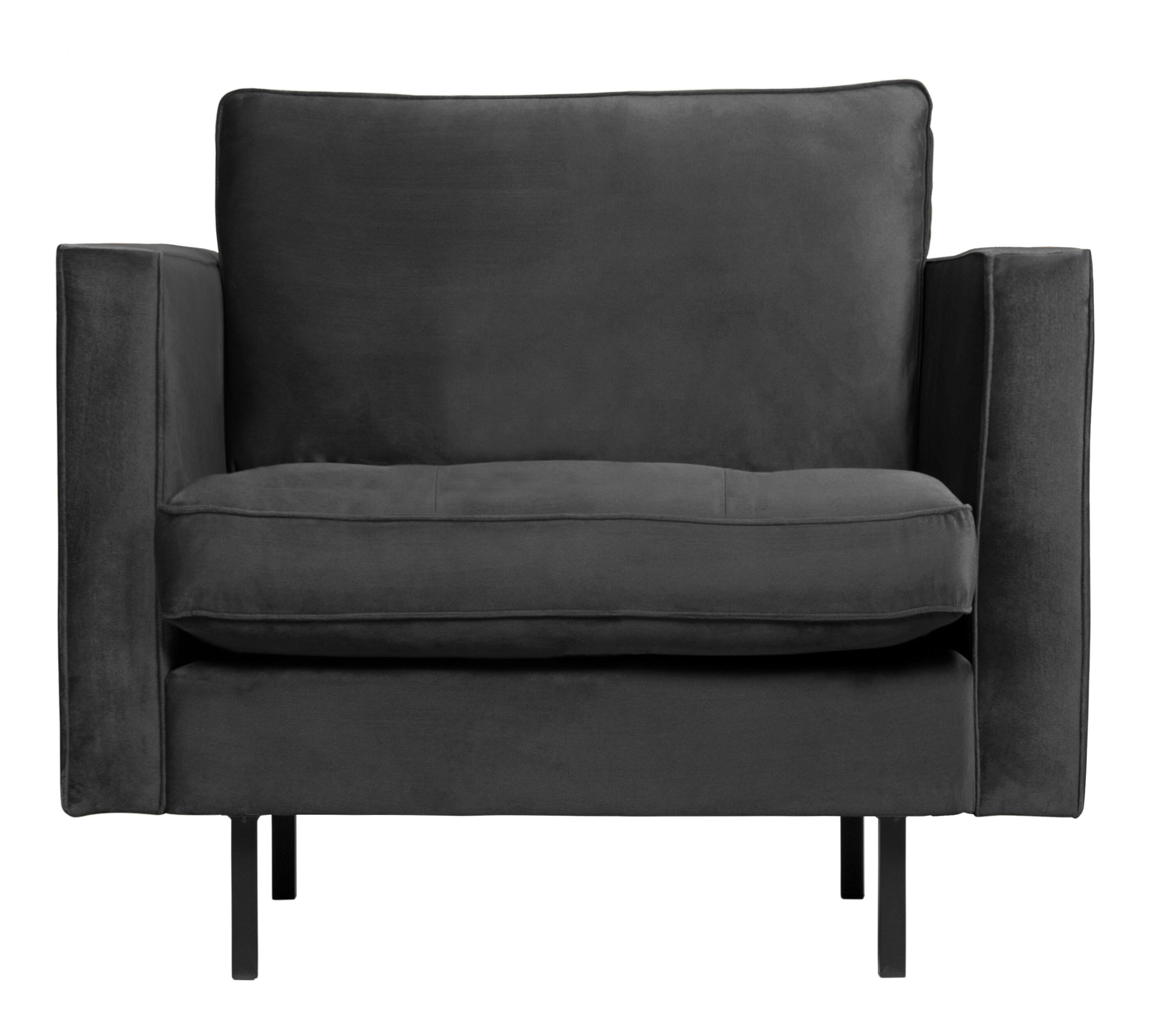 BePureHome Fauteuil 'Rodeo' Velvet, kleur Antraciet