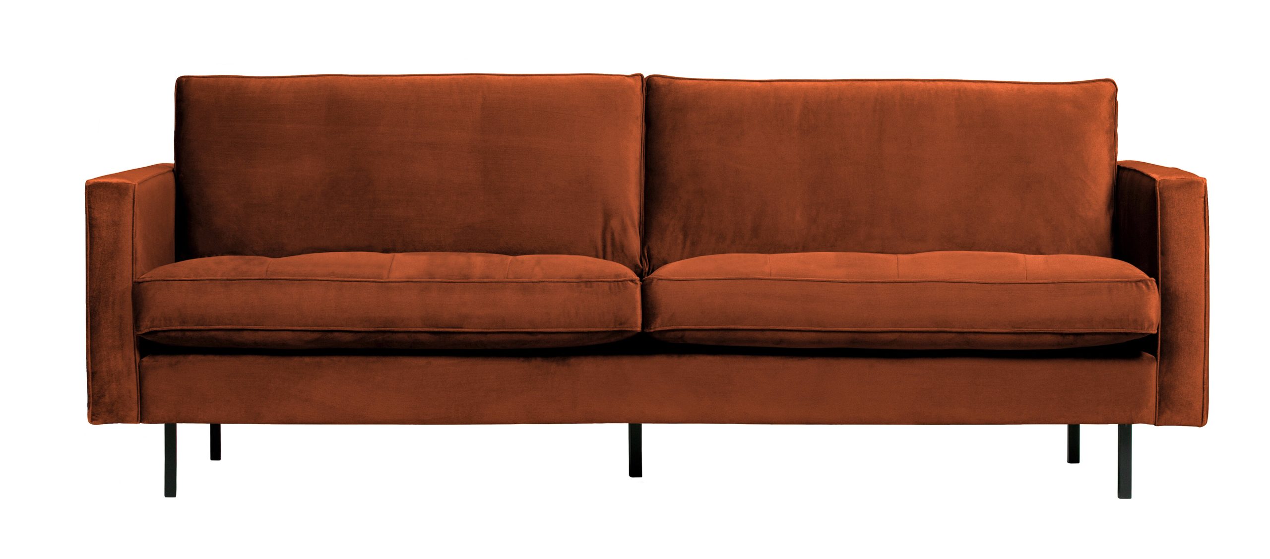 BePureHome Bank 'Rodeo' 2,5-zits, Velvet, kleur Roestbruin