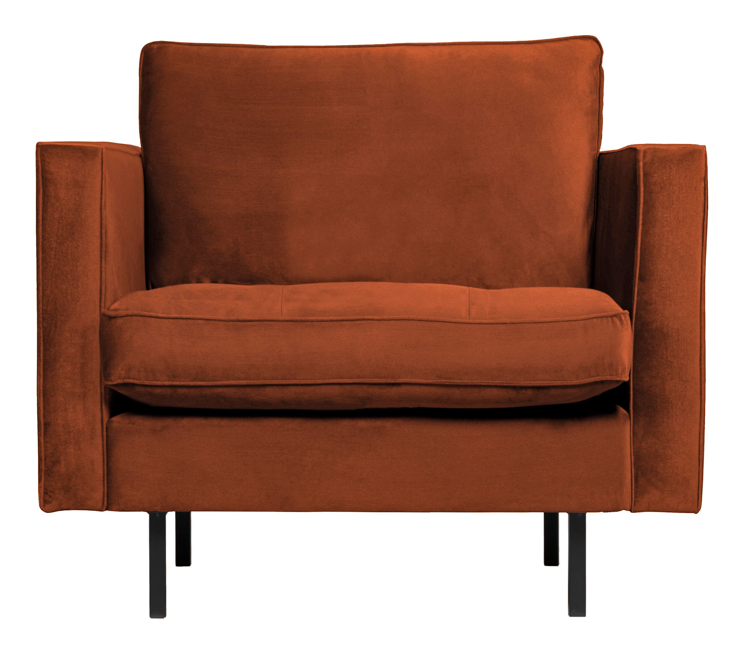BePureHome Fauteuil 'Rodeo' Velvet, kleur Roestbruin