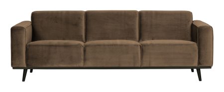 BePureHome Bank 'Statement' 3-zits, Velvet, kleur Taupe