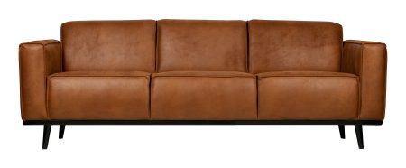 BePureHome Bank 'Statement' 3-zits, Eco Leder, kleur Cognac