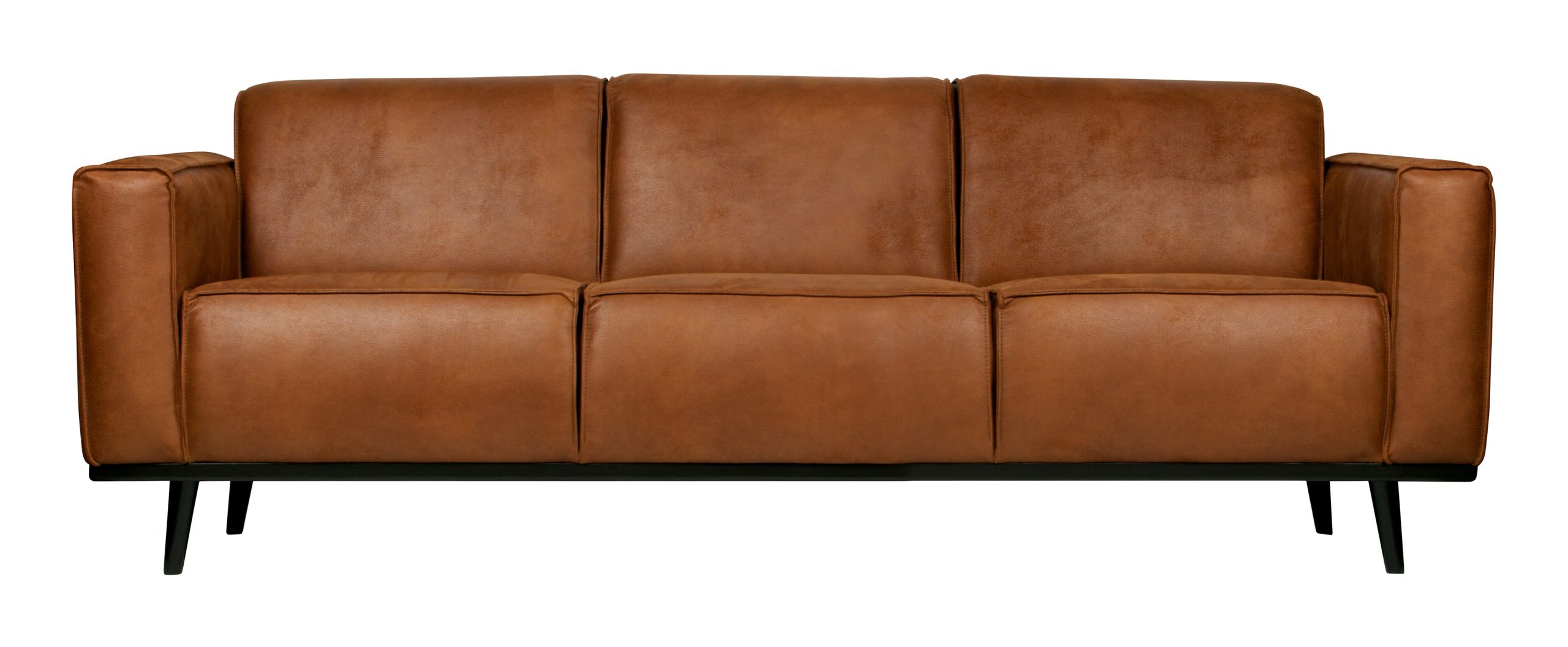 BePureHome Bank 'Statement' 3-zits, Eco Leder, kleur Cognac