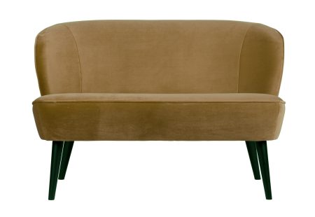 WOOOD Bankje 'Sara' Velvet, kleur Army