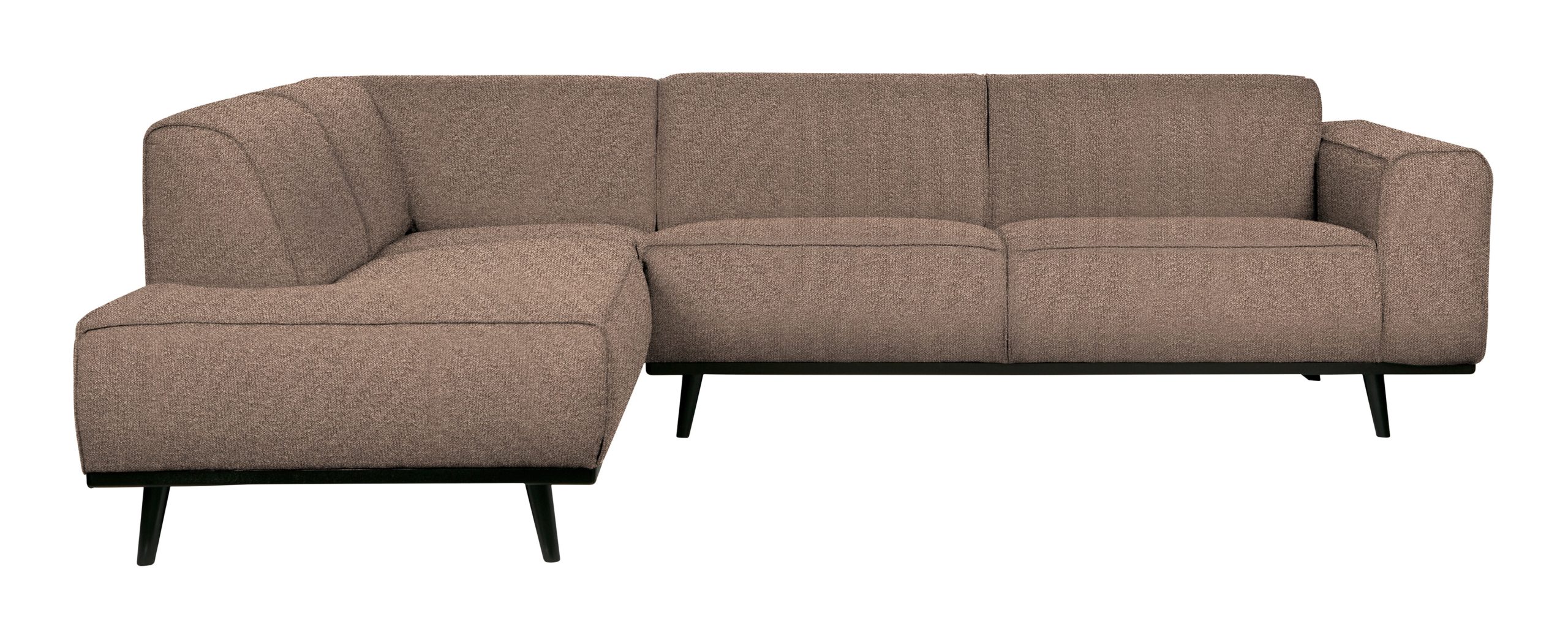 BePureHome Hoekbank 'Statement' Links, Bouclé, kleur Nougat