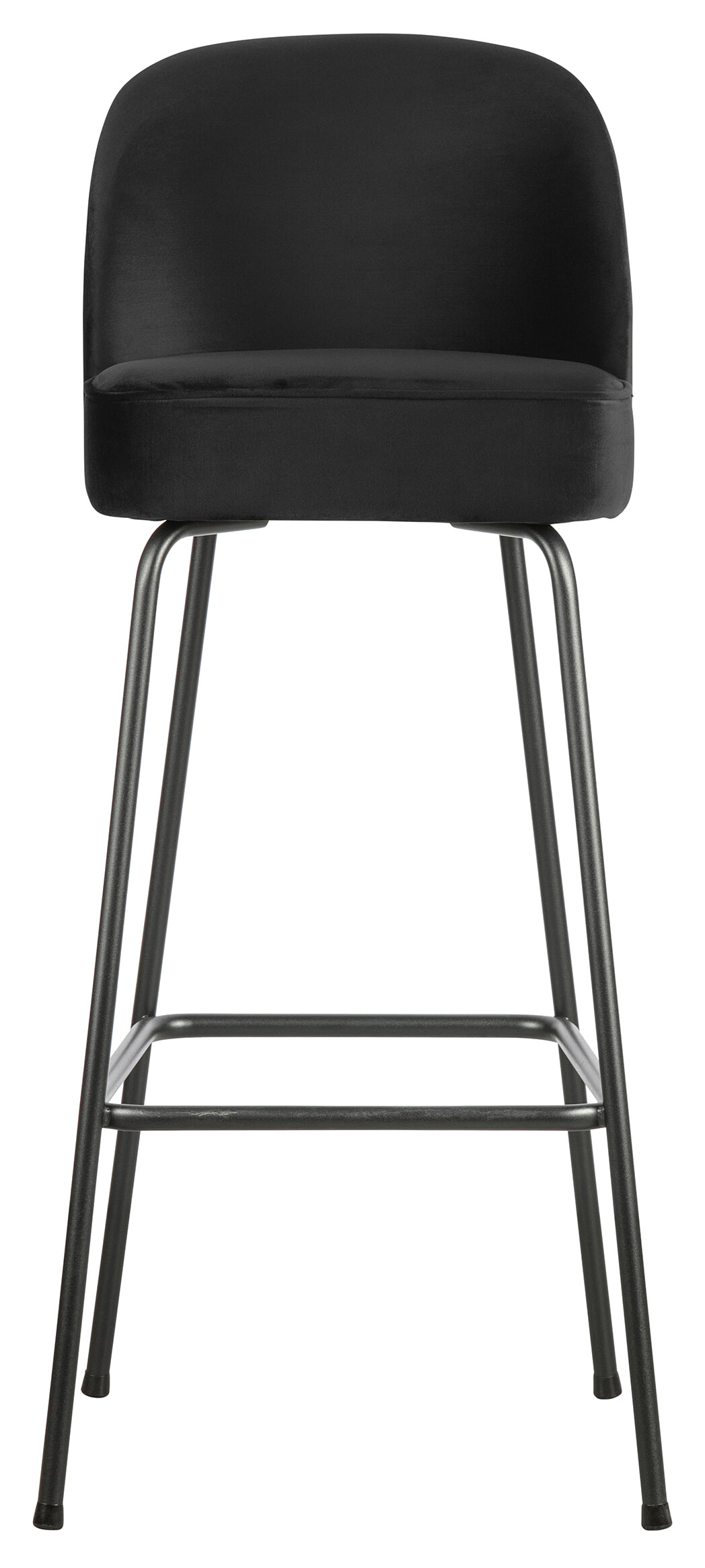 BePureHome Barkruk 'Vogue' (zithoogte 80cm) Velvet, kleur Zwart