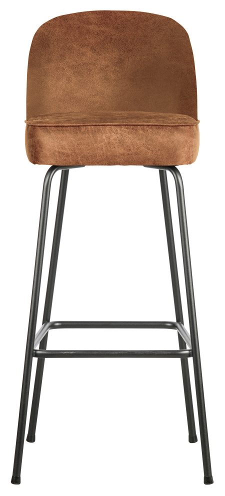 BePureHome Barkruk 'Vogue' (zithoogte 80cm) Leder, kleur Cognac