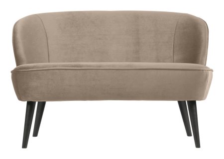 WOOOD Bankje 'Sara' Velvet, kleur Khaki