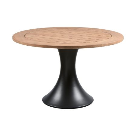 Exotan Charley tuintafel Rond Ø122 cm aluminium/teak naturel