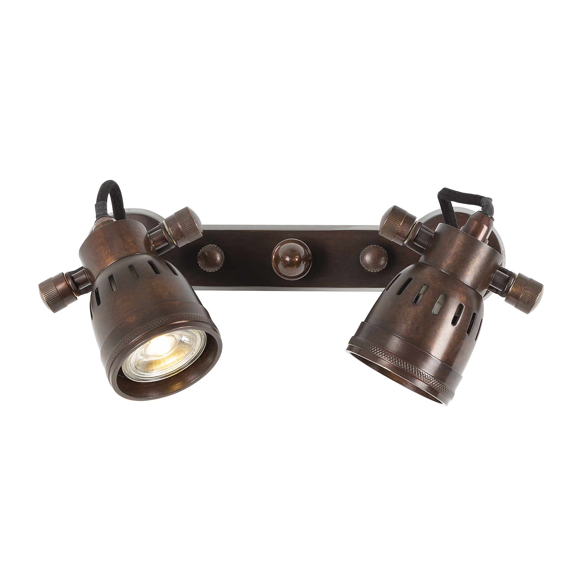 Opbouwspot Indigo Double Antiek Brons