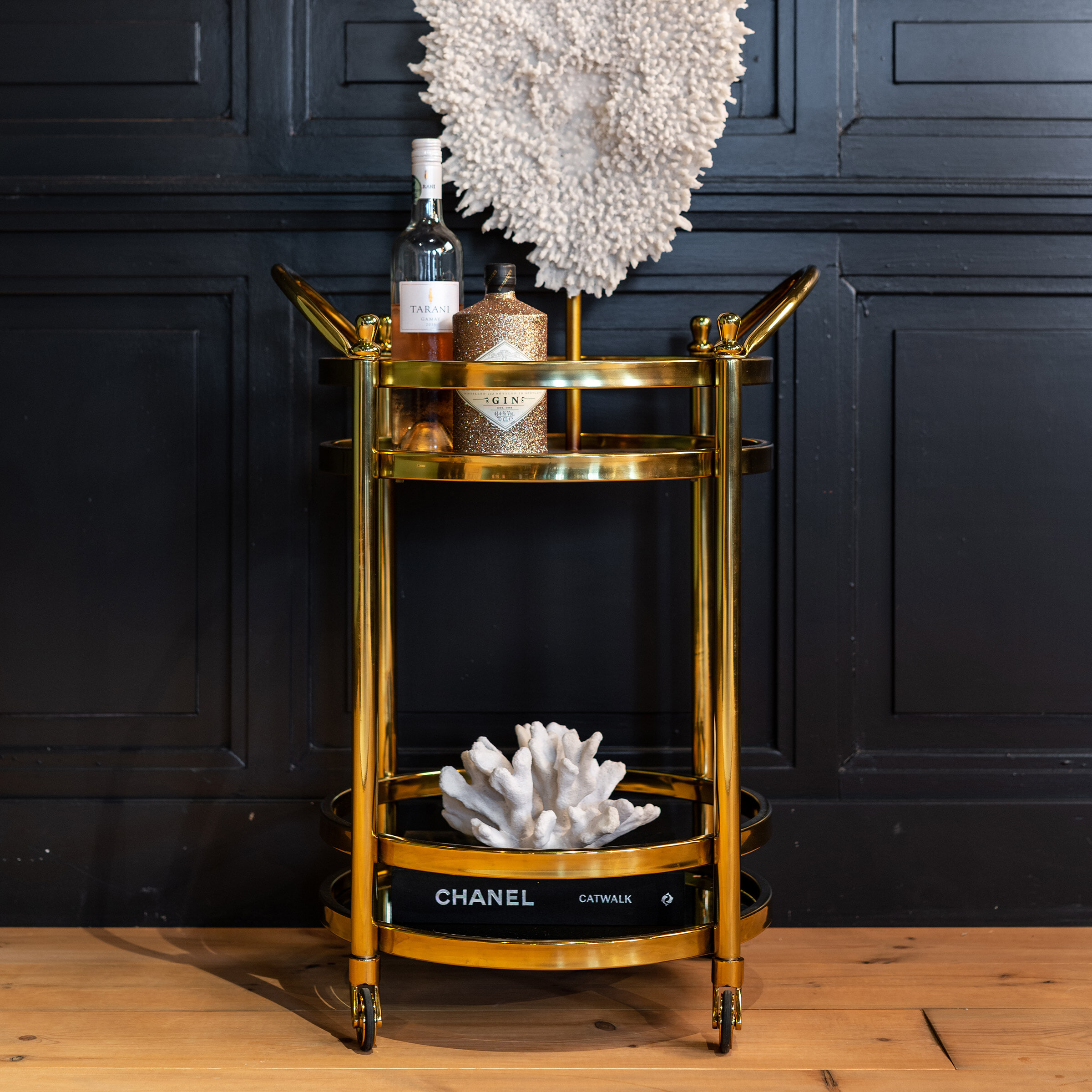 Richmond Trolley 'Hendricks' RVS, kleur Goud