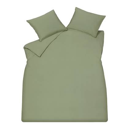 Vandyck Washed Cotton Dekbedovertrek 200 x 200/220 cm - Smoke Green