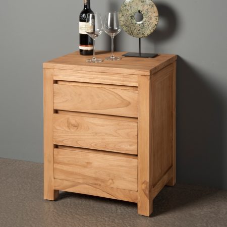 Tower Living Nachtkastje 'Corona' Teak met 3 laden