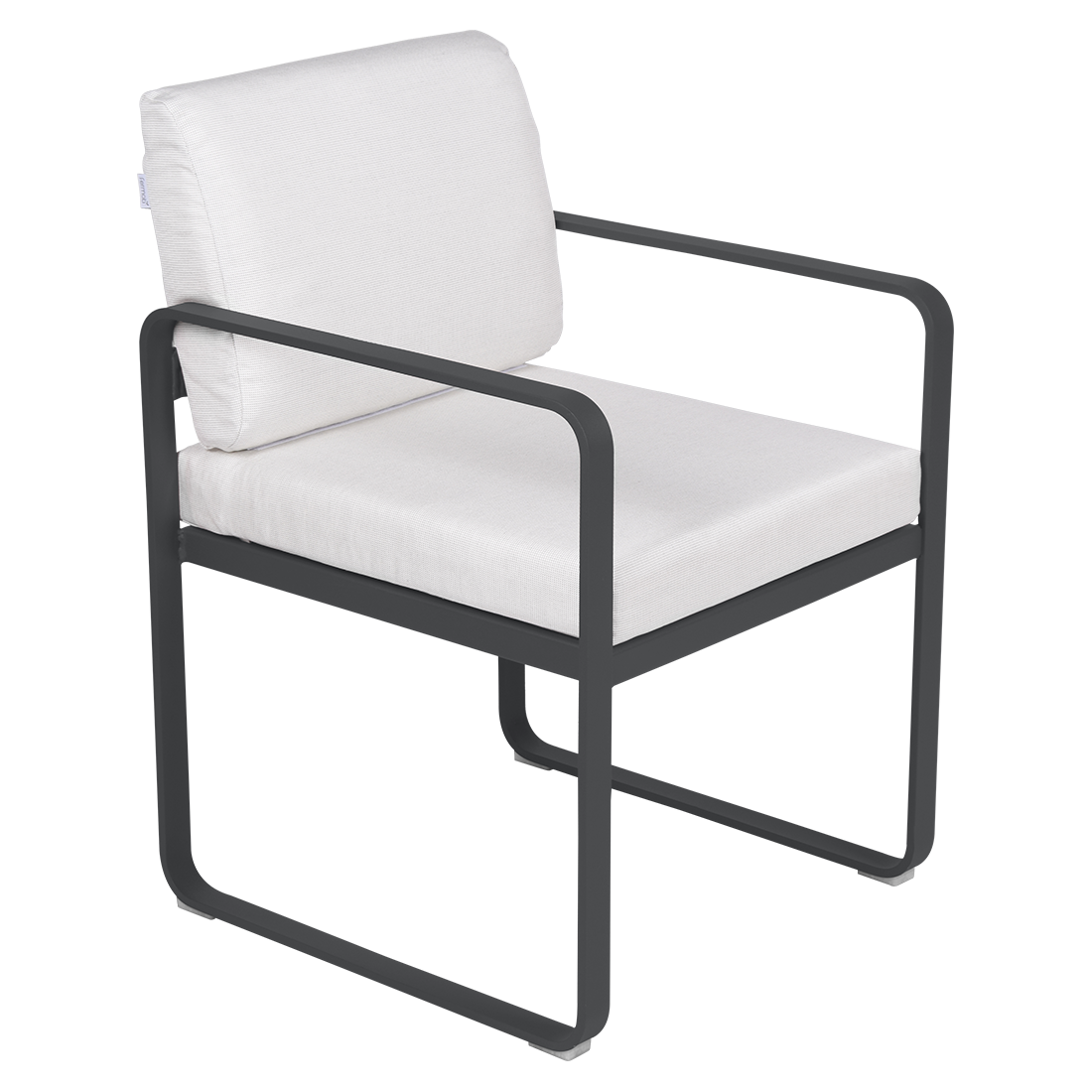 Fermob Bellevie dining armchair tuinstoel Anthracite - Off-White