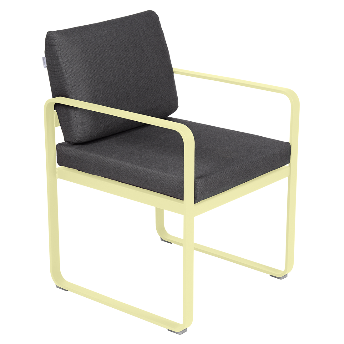 Fermob Bellevie dining armchair tuinstoel Frosted lemon - Graphite