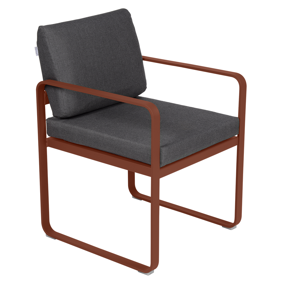 Fermob Bellevie dining armchair tuinstoel Red ochre - Graphite