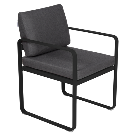 Fermob Bellevie dining armchair tuinstoel Liquorice - Graphite