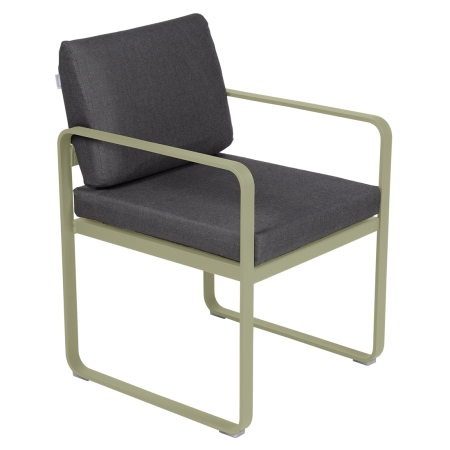 Fermob Bellevie dining armchair tuinstoel Willow green - Graphite