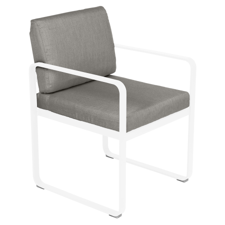 Fermob Bellevie dining armchair tuinstoel Cotton white - Grey taupe