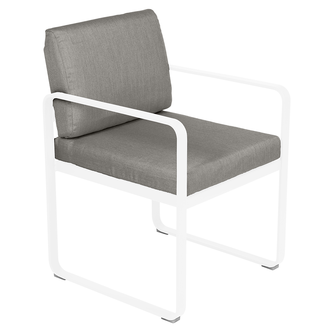 Fermob Bellevie dining armchair tuinstoel Cotton white - Grey taupe