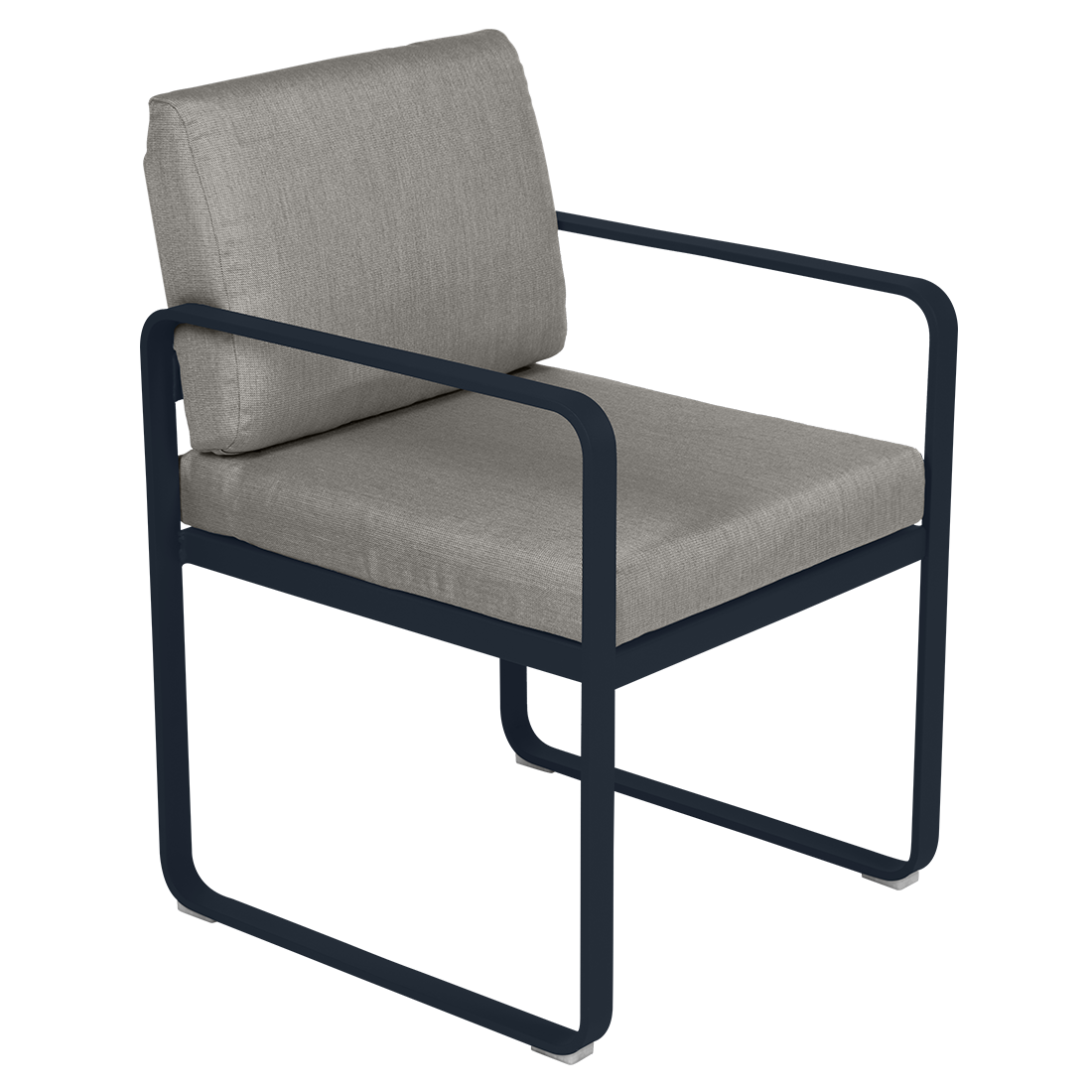 Fermob Bellevie dining armchair tuinstoel Deep blue - Grey taupe