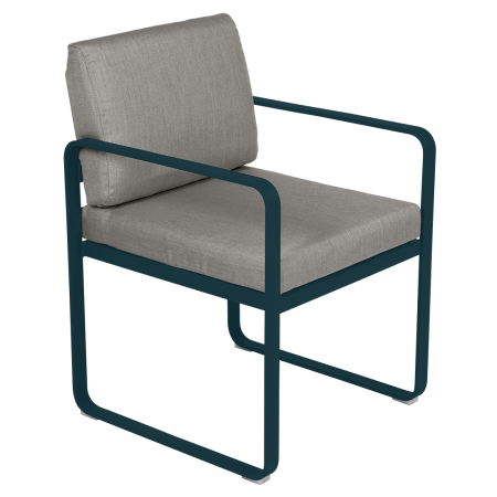 Fermob Bellevie dining armchair tuinstoel Acapulco blue - Grey taupe