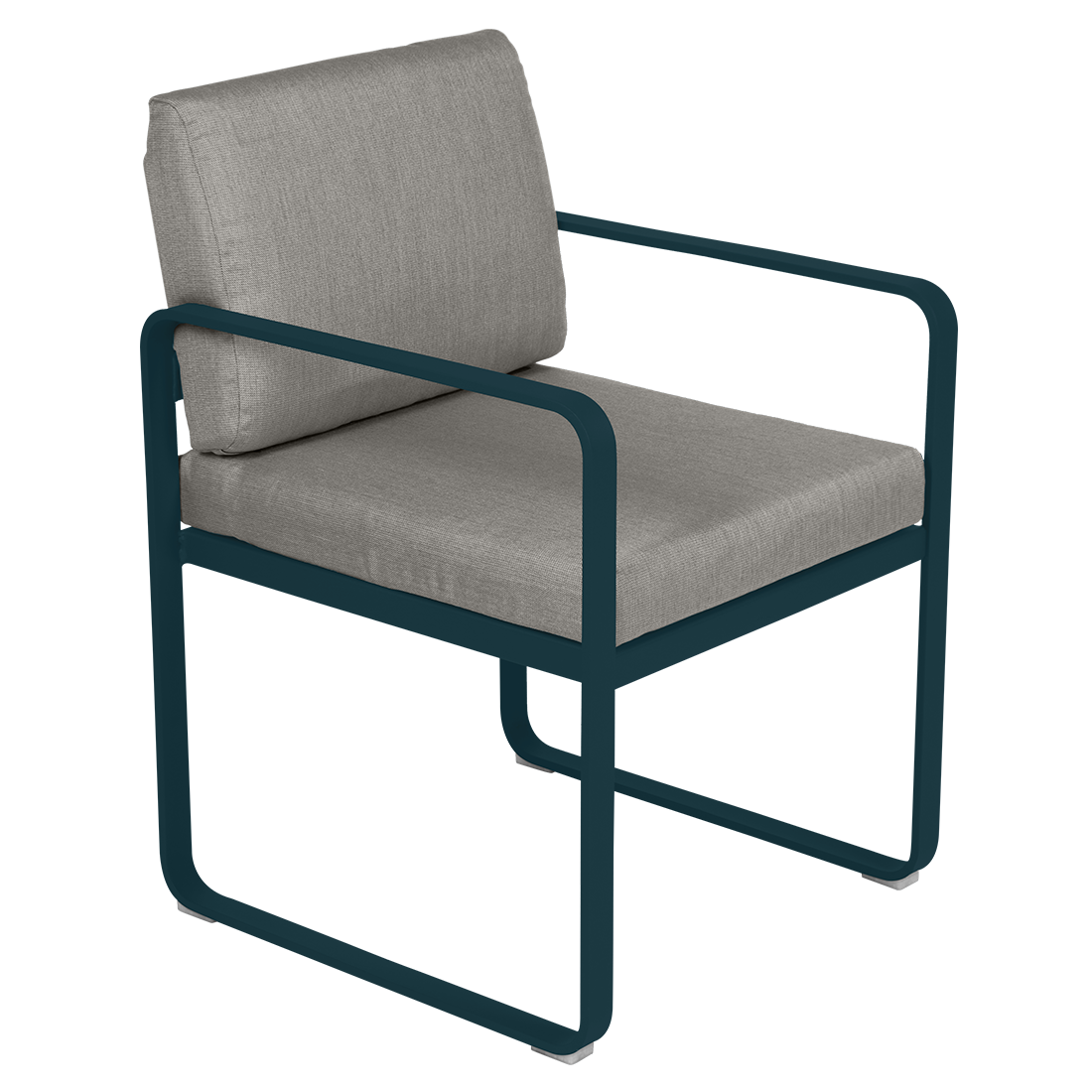Fermob Bellevie dining armchair tuinstoel Acapulco blue - Grey taupe