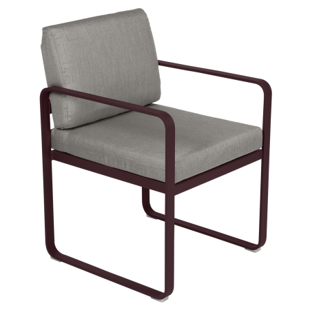 Fermob Bellevie dining armchair tuinstoel Black cherry - Grey taupe
