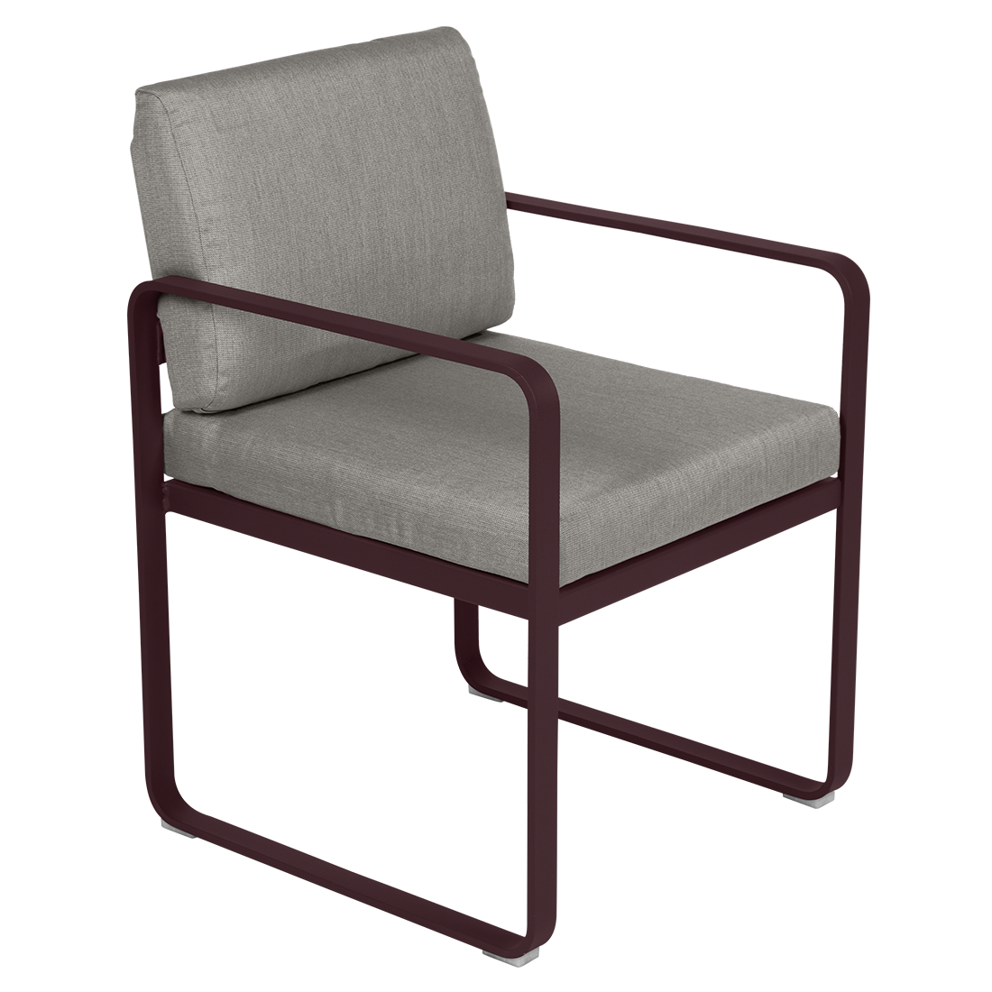 Fermob Bellevie dining armchair tuinstoel Black cherry - Grey taupe